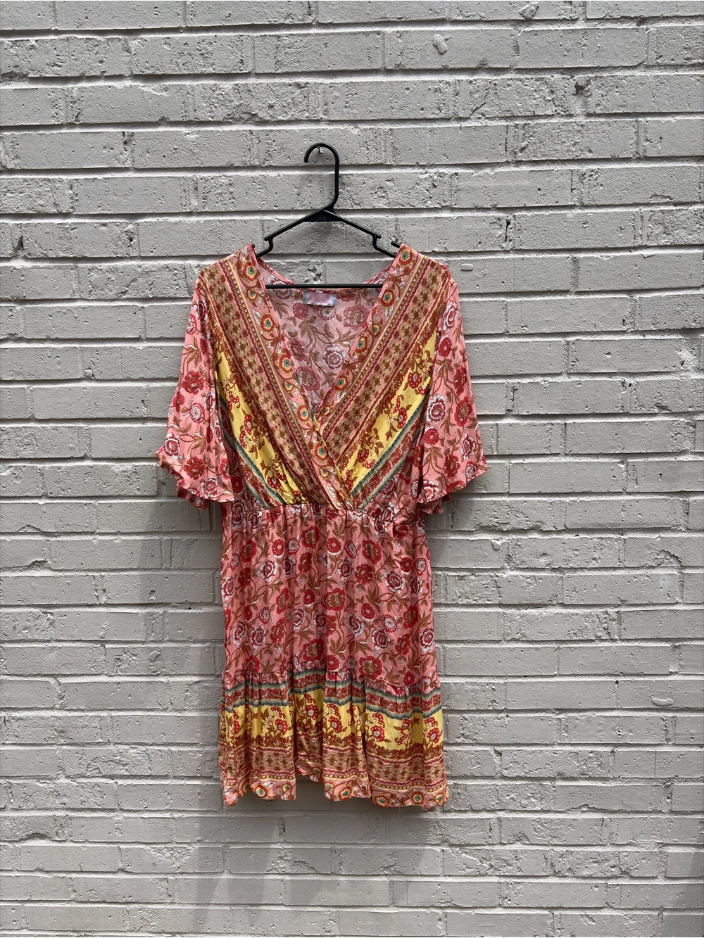 C+D+M Pink Floral Boho Dress- XL